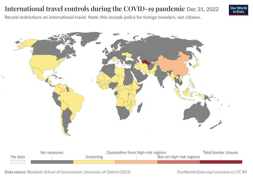 A thumbnail of the "International travel controls during the COVID-19 pandemic" chart